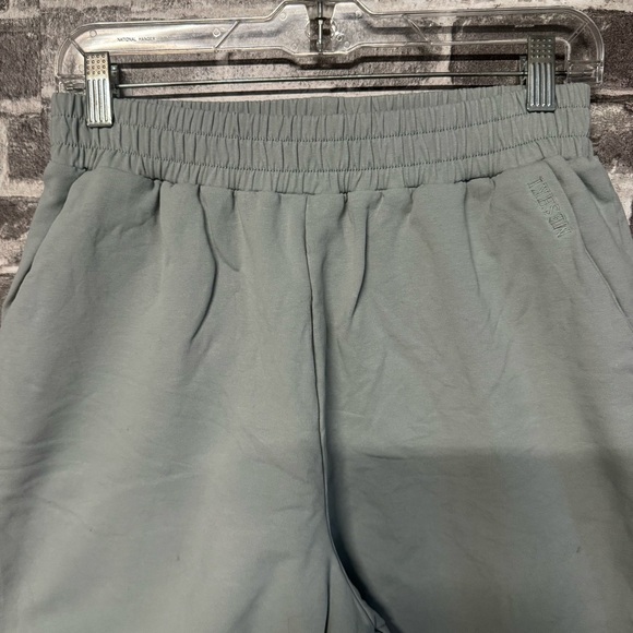 Meshki lounge sweat shorts light blue green pockets cut off - Picture 2 of 9